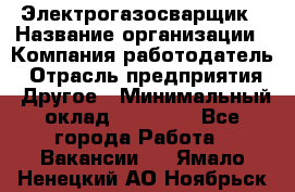 Электрогазосварщик › Название организации ­ Компания-работодатель › Отрасль предприятия ­ Другое › Минимальный оклад ­ 20 000 - Все города Работа » Вакансии   . Ямало-Ненецкий АО,Ноябрьск г.